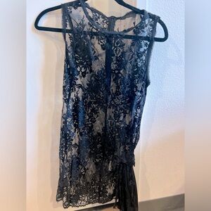 PINKO Sheer Black Tank Top